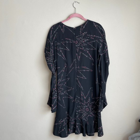 Topshop / Black Long Sleeve Star Mini Dress - Picture 9 of 12